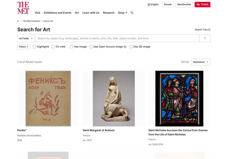 The Met — Collection search preview