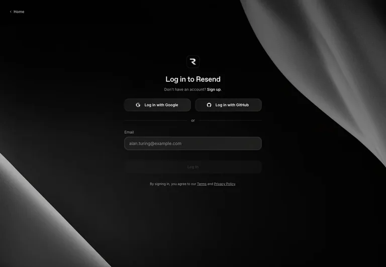 Resend — Sign in preview