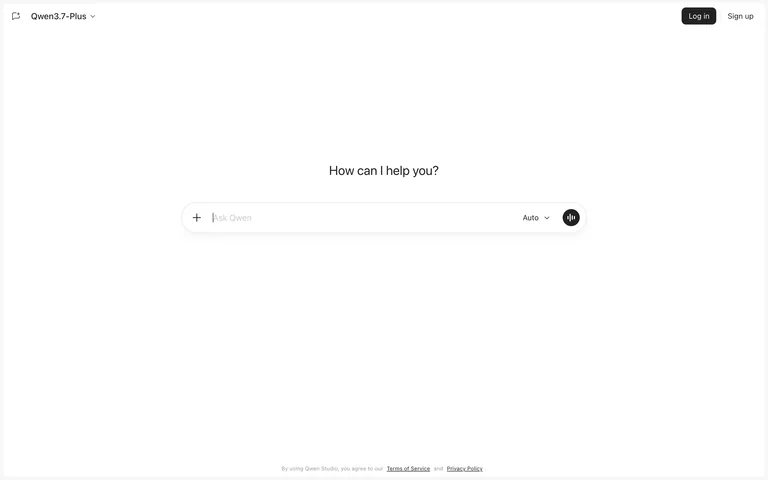 Qwen Studio — Chat entry preview