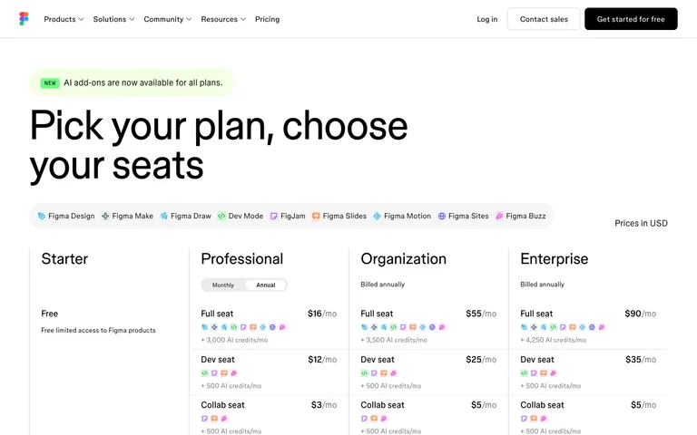 Figma — Pricing preview