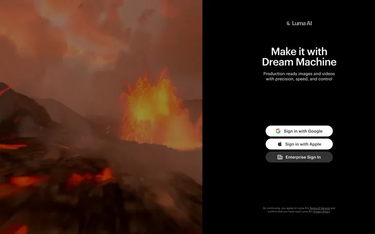 Luma Dream Machine — Sign in preview