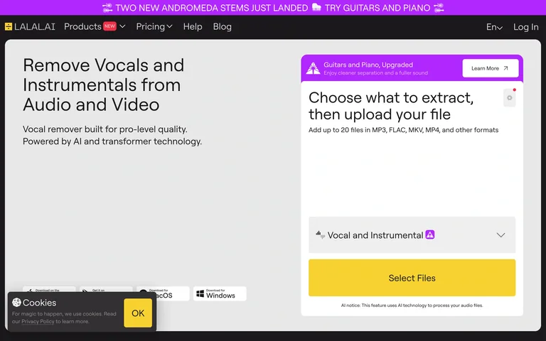 LALAL.AI — Stem extraction preview