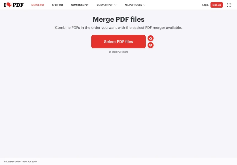 iLovePDF — Merge PDF preview
