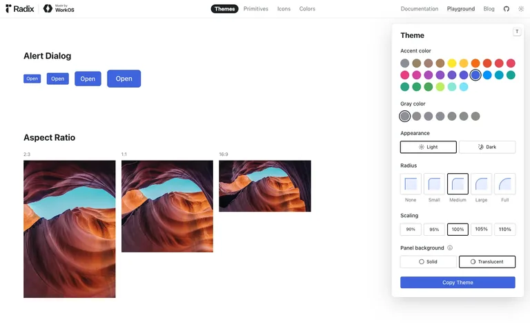 Radix Themes — Playground preview
