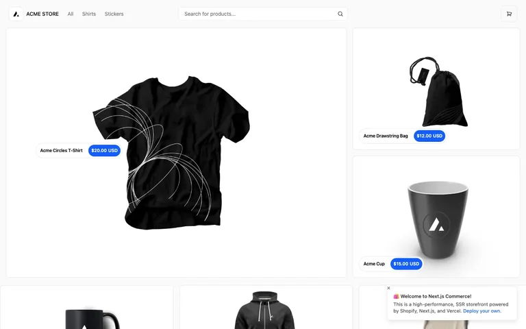 Next.js Commerce — Storefront preview