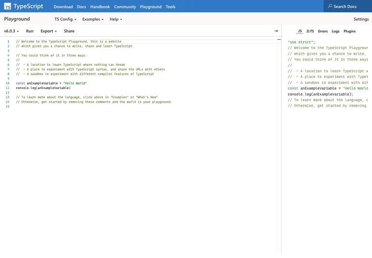TypeScript — Playground preview