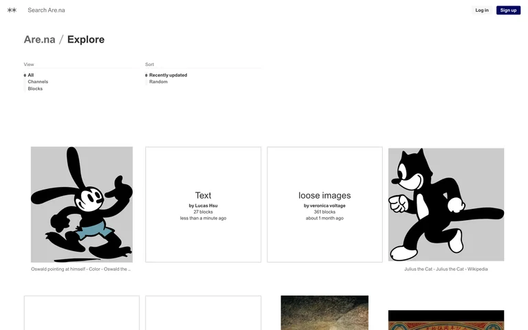 Are.na — Explore channels and blocks preview