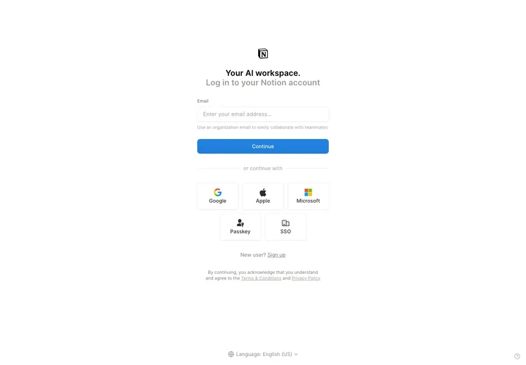 Notion — Sign in preview