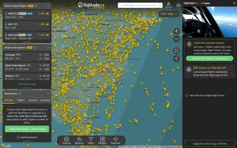 Flightradar24 — Live map preview