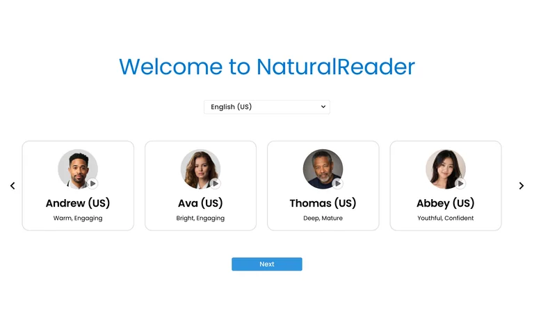 NaturalReader — Voice onboarding preview