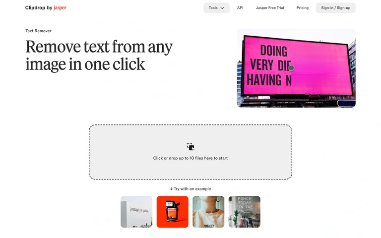 Clipdrop — Text remover preview