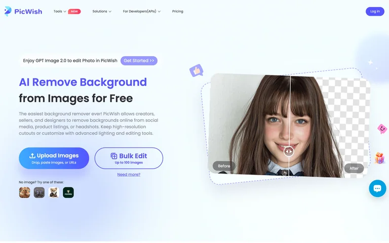 PicWish — Background upload preview