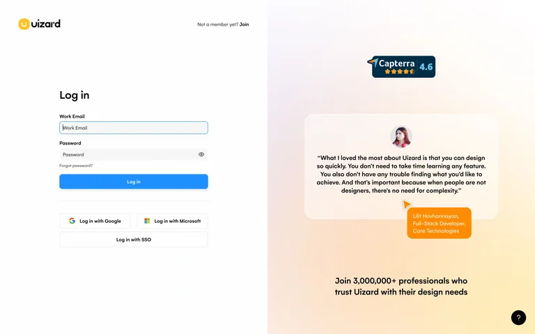 Uizard — Sign-in screen preview