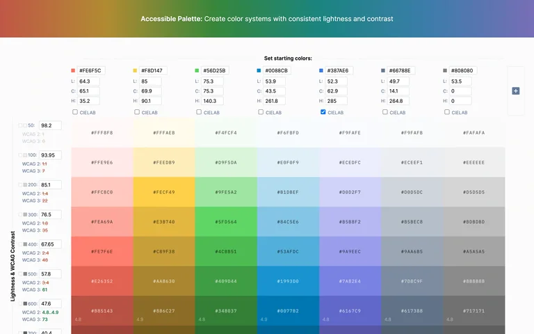 Accessible Palette — Color tool preview