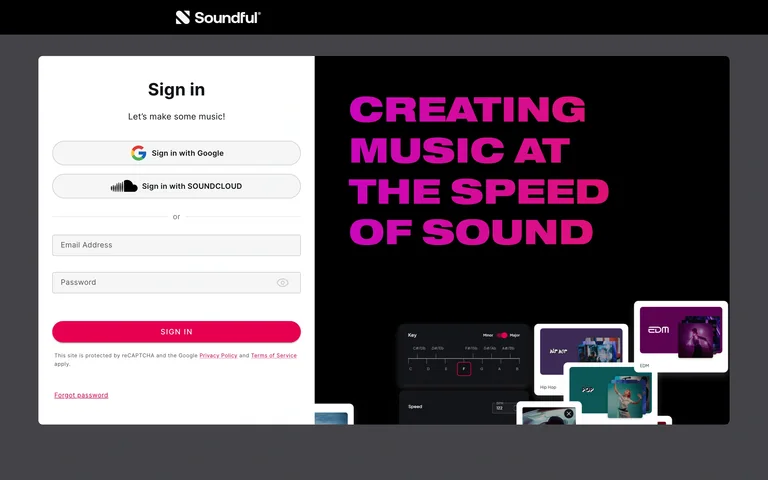 Soundful — Account entry preview