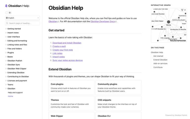 Obsidian Publish — Docs preview