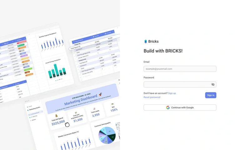Bricks — Account entry preview