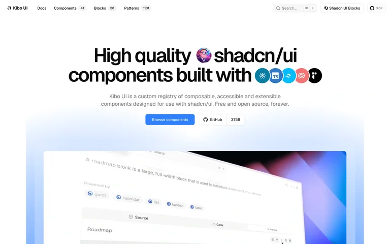 Kibo UI preview