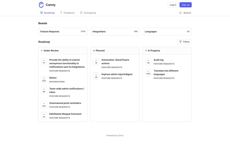 Canny — Roadmap preview