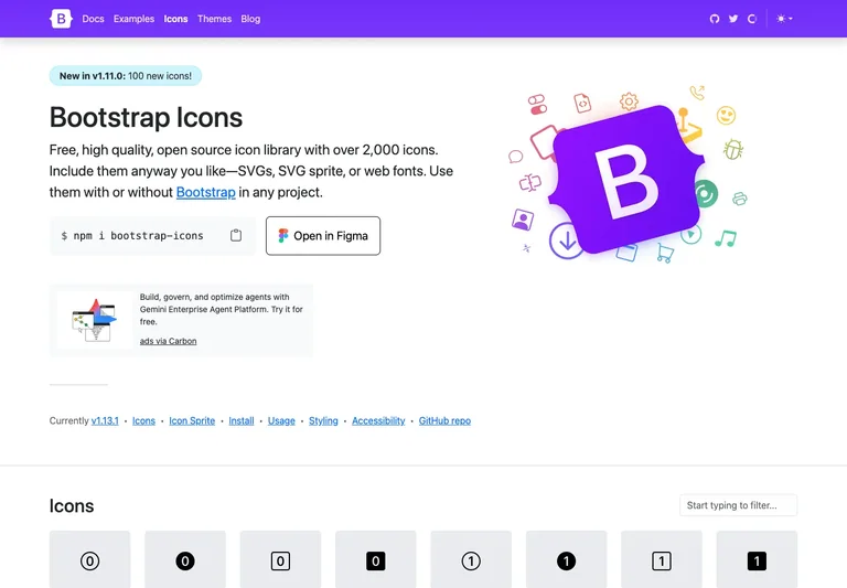 Bootstrap Icons preview