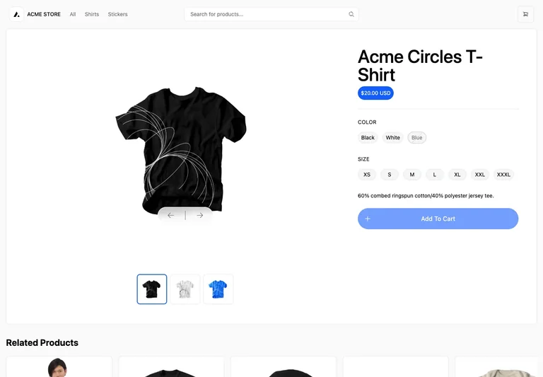 Next.js Commerce — Product details preview