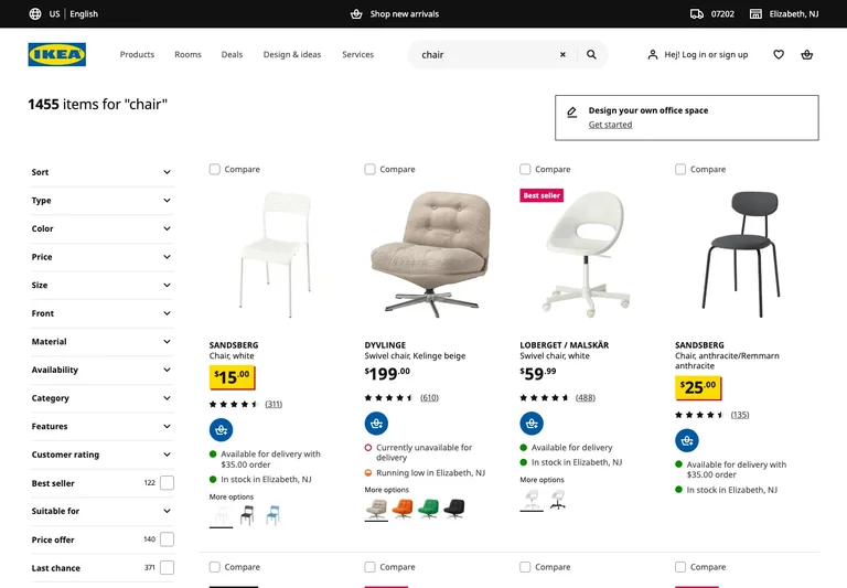 IKEA — Product search preview
